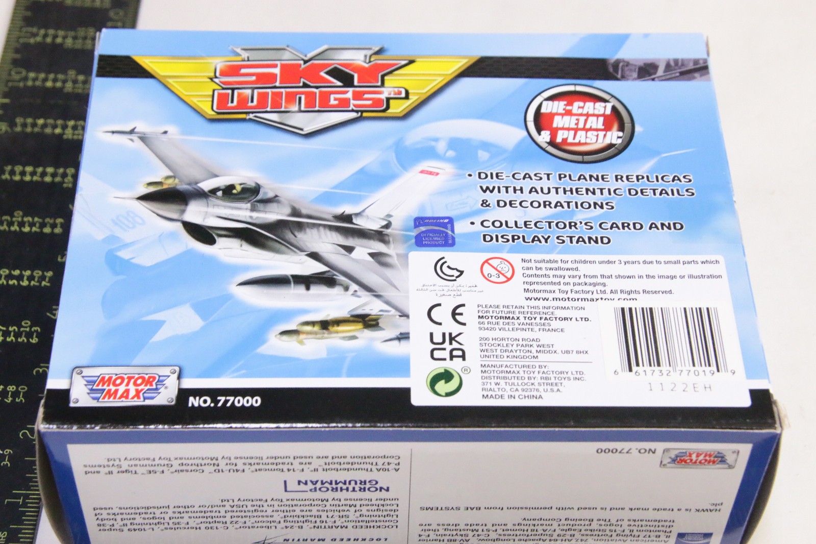 AH-64 Apache Longbow Helicopter Sky Wings by Motor Max #77019 – NEW Old Stock