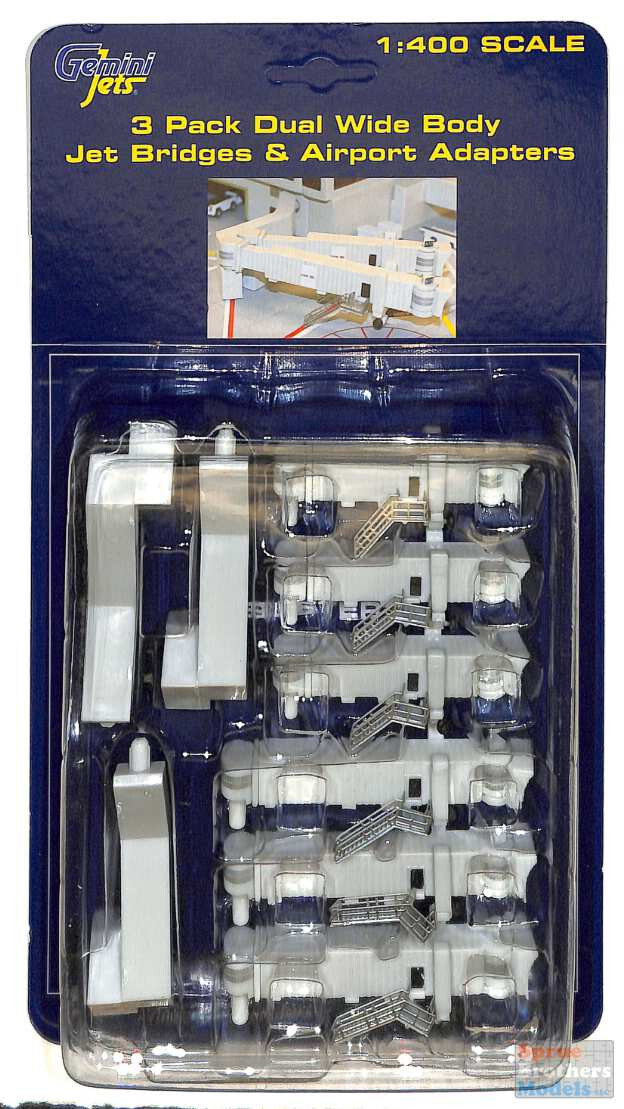 GEMBRDG2 1:400 Gemini Jets 3 Pack Wide Body Jet Bridges & Airport Adapters