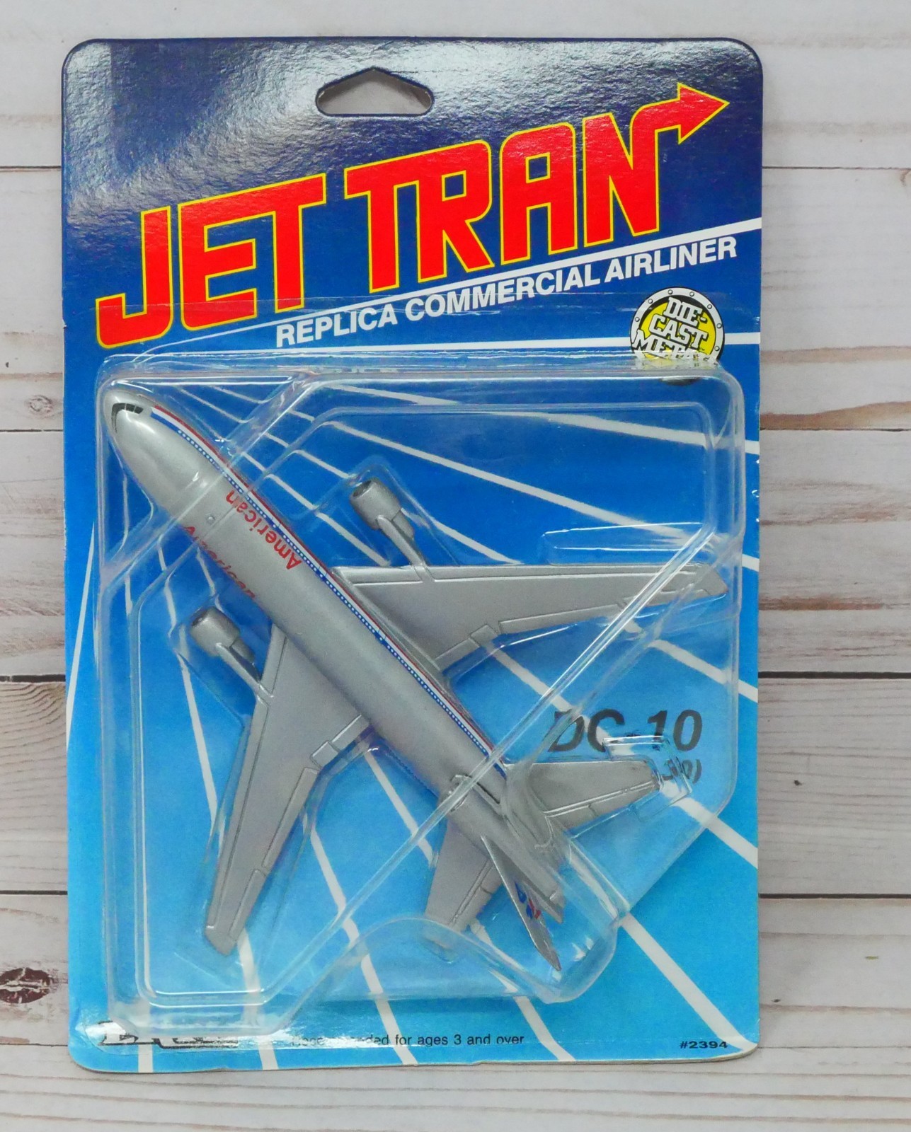 Ertl Jet Tran Replica Commercial Airliner 2394, American, DC-10 Series 30, 1/400