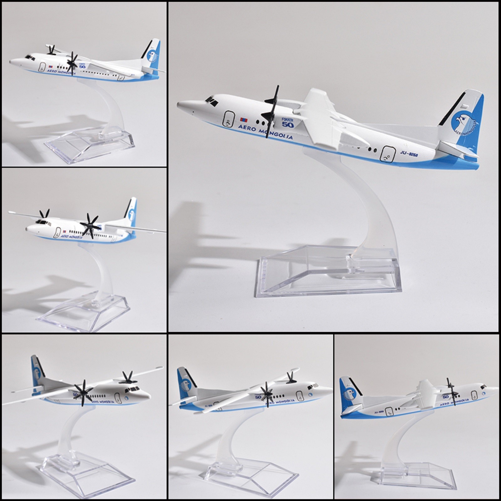 1/400 16cm Aircraft Mongolia Fokker 50 FK-50 Alloy Simulation Plane Model Craft