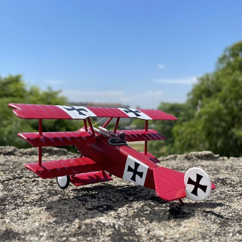 1:48 Scale Alloy Diecast Military Model World War I Fokker Dr.1 Triplane Fighter