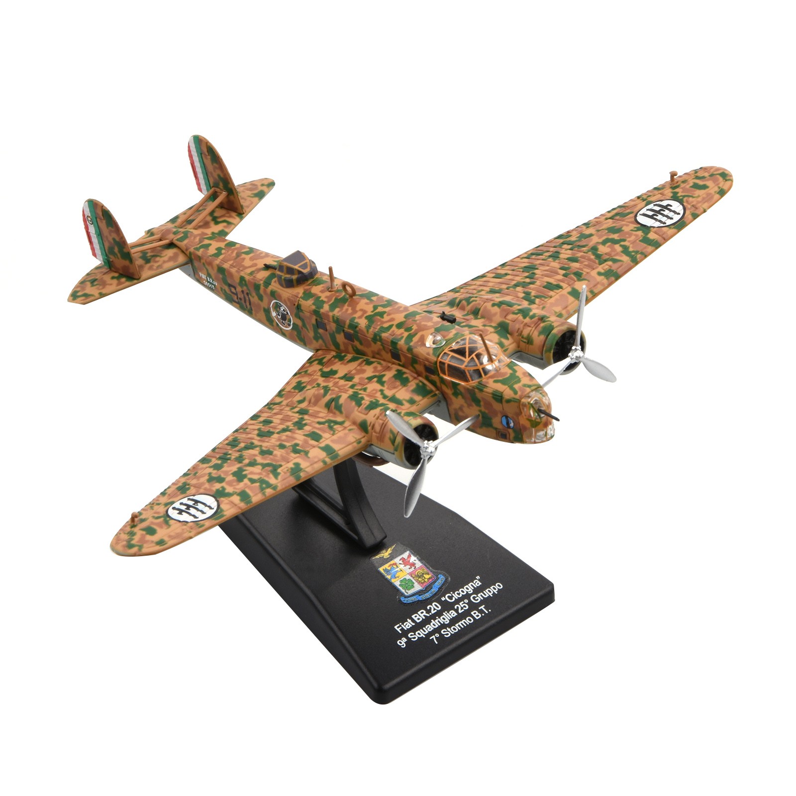 For Fiat BR.20 Cicogna Bomber 1:144 Diecast Model Italian Air Force WWII Gift