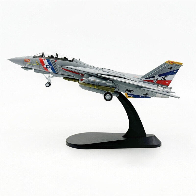 1:100 F-14D Bounty Hunter Squadron VF-2 Fighter Model Diecast Military Aircraft
