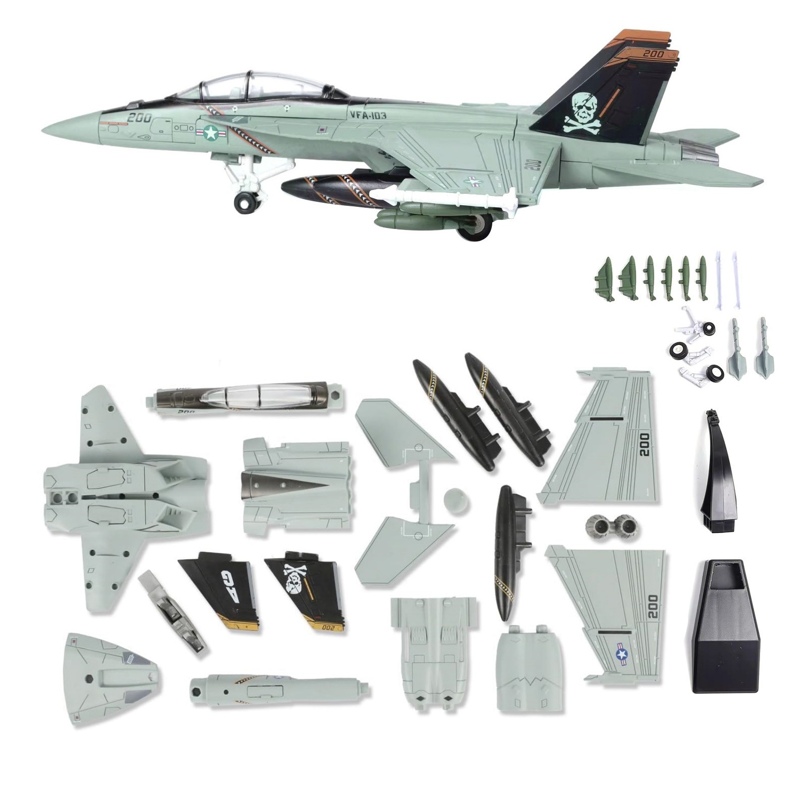 1/72 Scale 25cm F/A-18 Hornet Jet Movable Cabin Assembly Model Kit Gift
