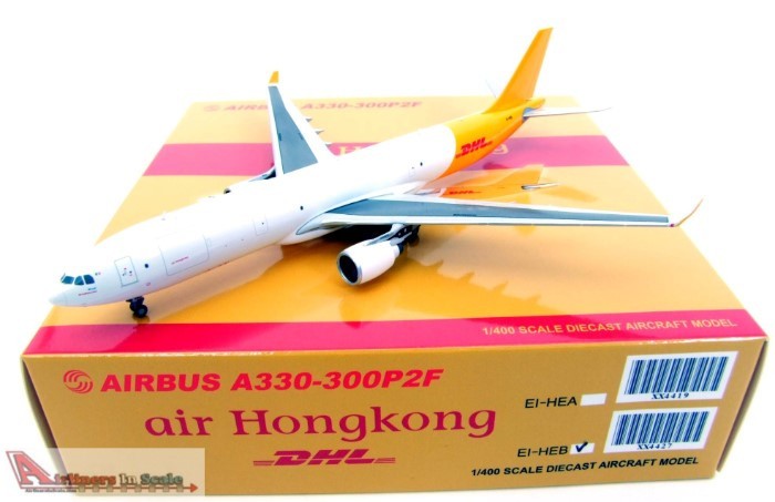 JCW4427 1:400 JC Wings air Hongkong/DHL Airbus A330-300P2F Reg #EI-HEB