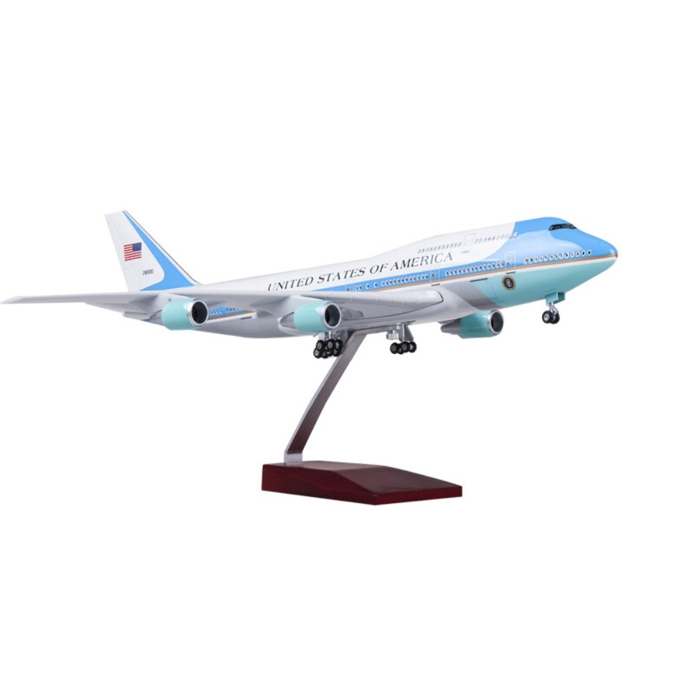 1/150 Air Force One Boeing 747 Airplane Model W/ Landing Gear Voice Control Lamp