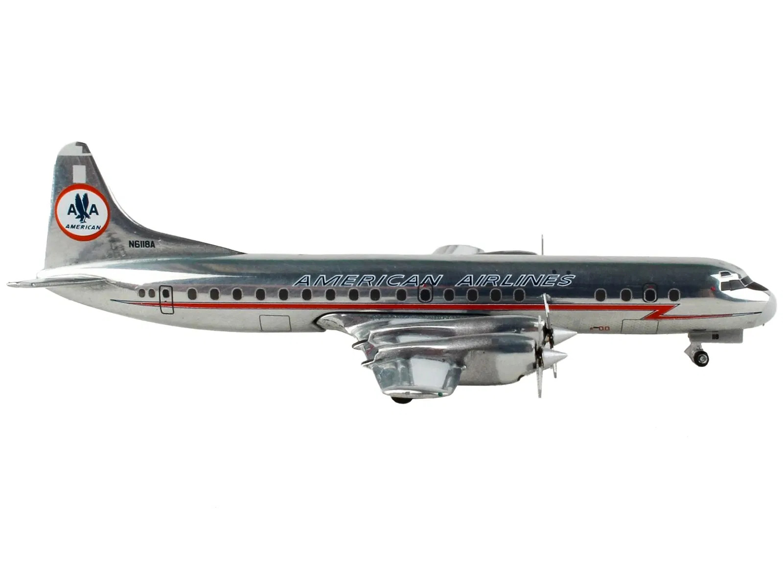 Lockheed L-188 Electra Commercial Aircraft “American Airlines” Silver with Red S