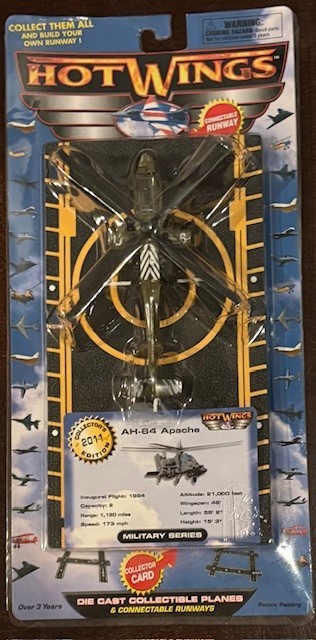 Daron Hot Wings Diecast AH-64 Apache Helicopter
