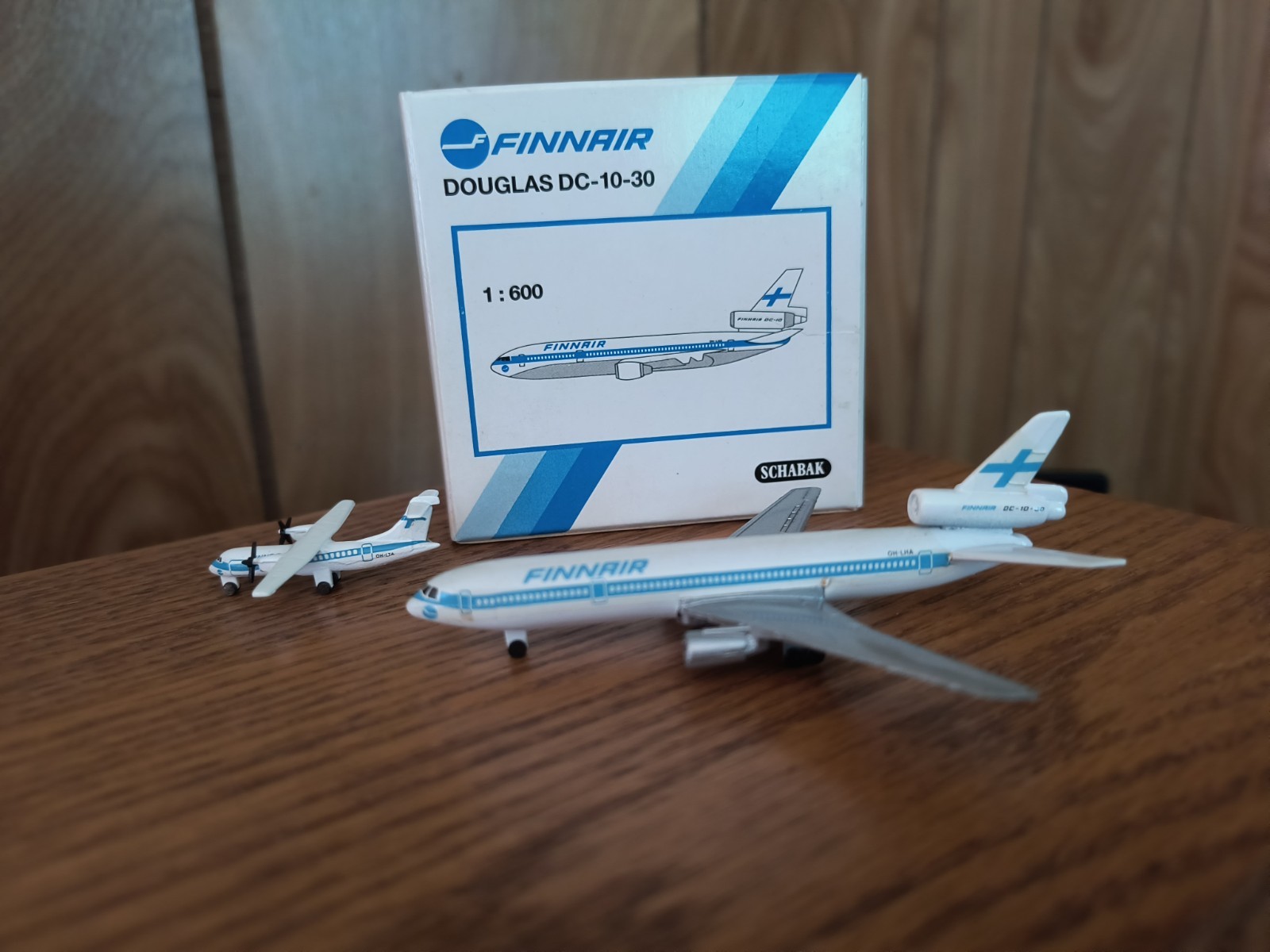 Schabak 1:600 Finnair Set Of Two DC-10-30 And ATR-42 Diecast Models