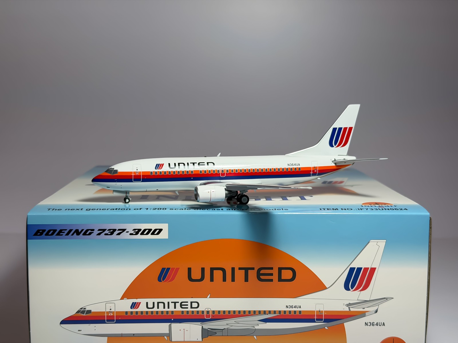 United Airlines Boeing 737-300 1:200 Inflight200 N364UA (IF733UN0624)