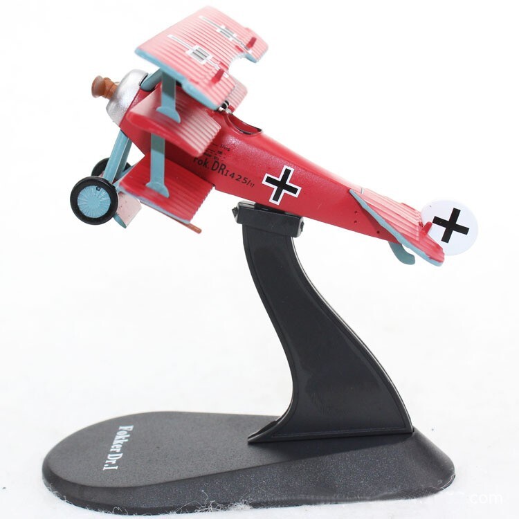 1:72 Diecast Military Model Collection WW1 Germany Fokker Dr.I Fighter Aircraft