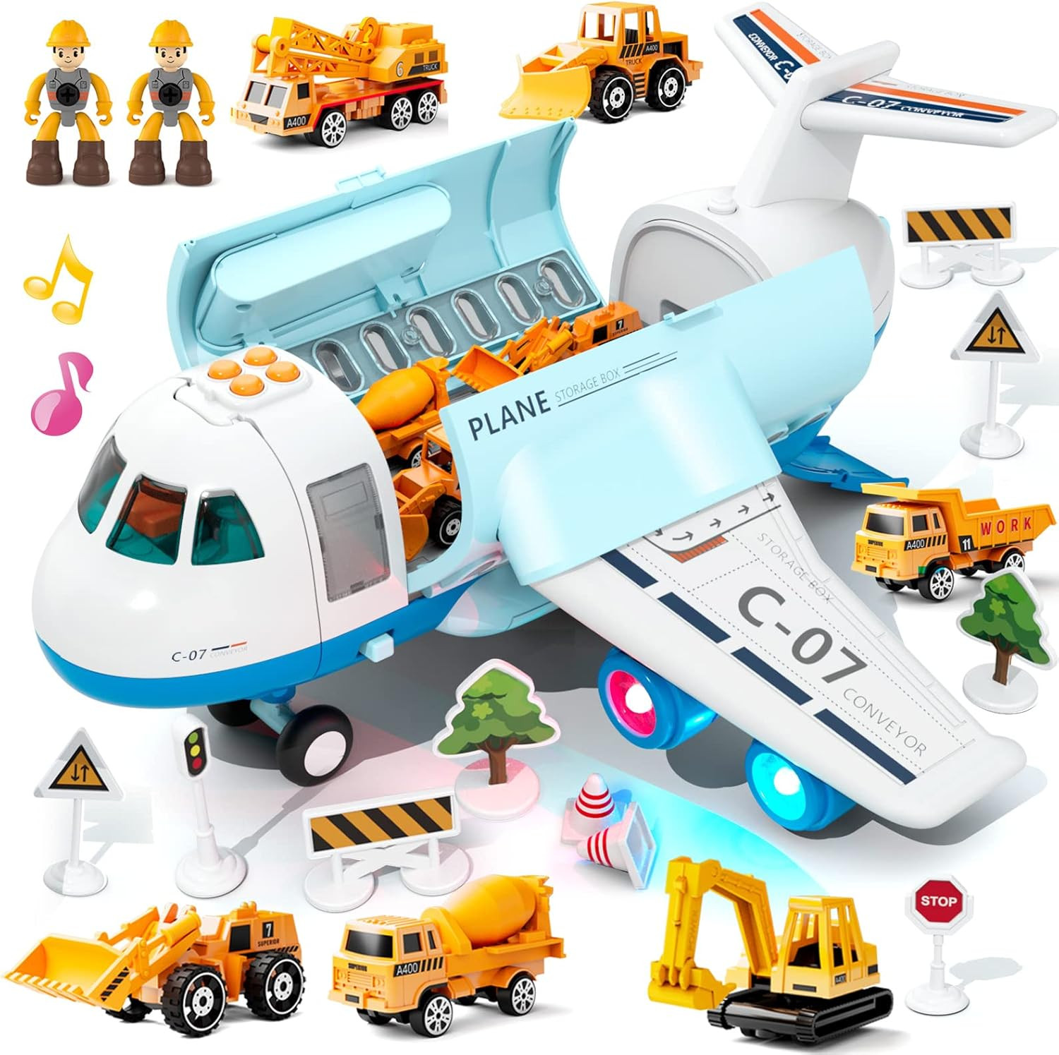 Transport Cargo Airplane, Large Theme Airplane Toy Set, Educational Toy Vehicle