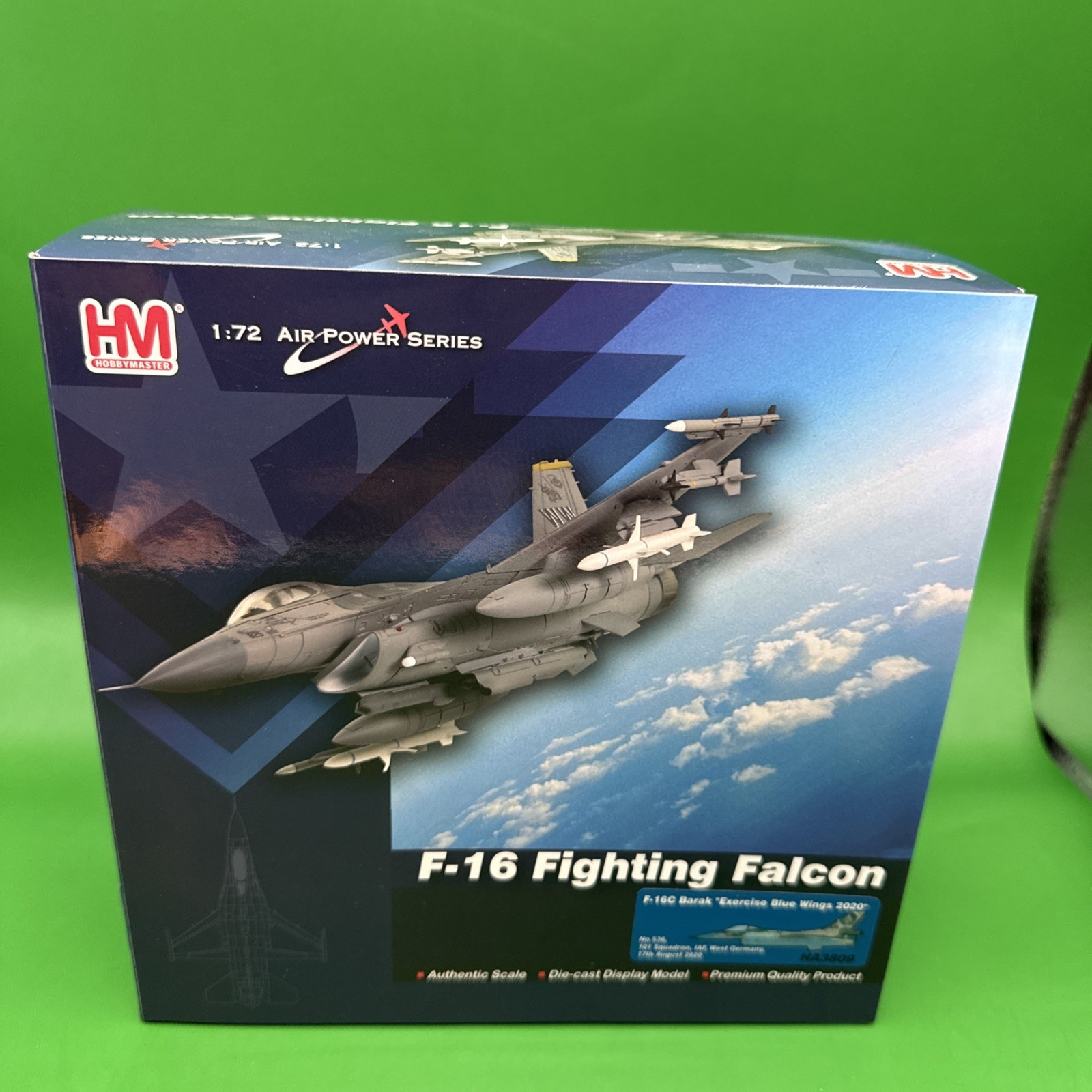 Hobby Master 1/72 HA3809 – Fighting Falcon F-16C Barak Exercise Blue Wings 2020
