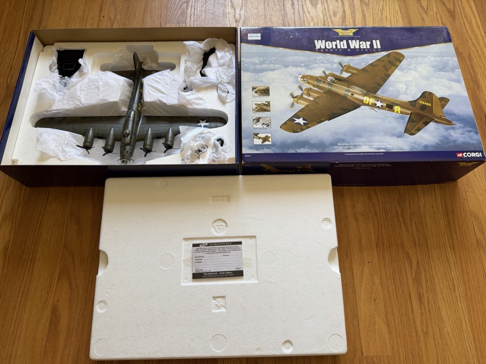 Corgi Boeing B-17F Memphis Belle ww2 New 2002 91st Bg 324th Army Plane