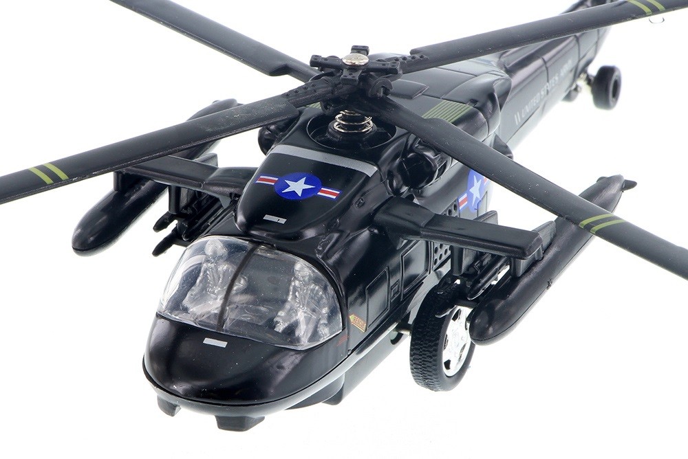 3PC SET: 8″ Black Hawk Helicopter Diecast Army Military Model Airplane Toy
