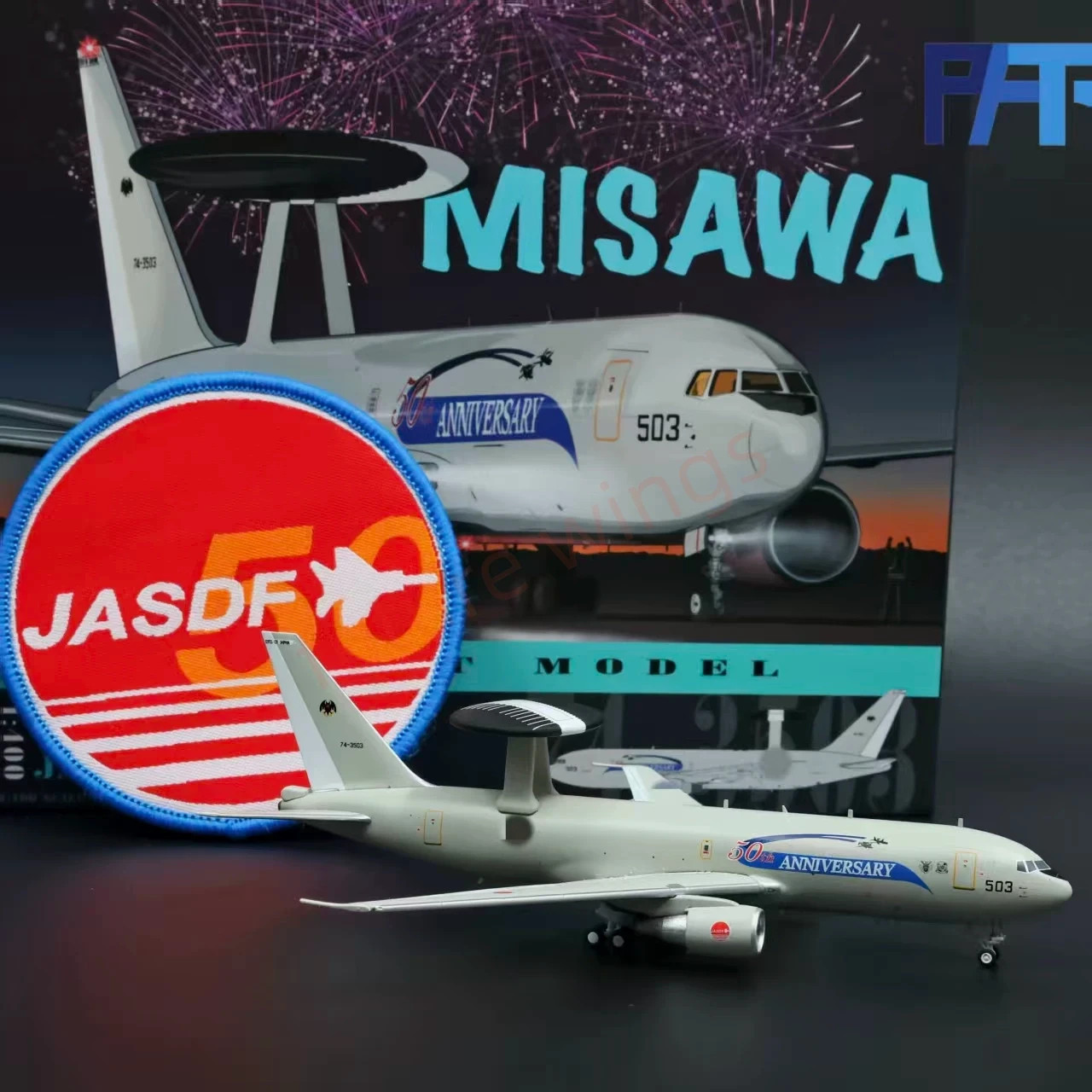 1:400 Patriot ‌JASDF E-767 74-3503 “50th Anniversary” AircraftModel+Free Tractor