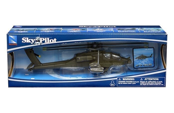 New Ray Sky Pilot Sikorsky Apache AH64 Helicopter 1:55 Green 25523