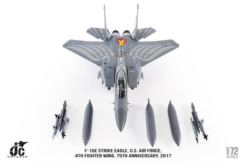 1:72 JC Wings Boeing F-15E Strike Eagle USAF 4th FW Fighter Diecast Plane Model