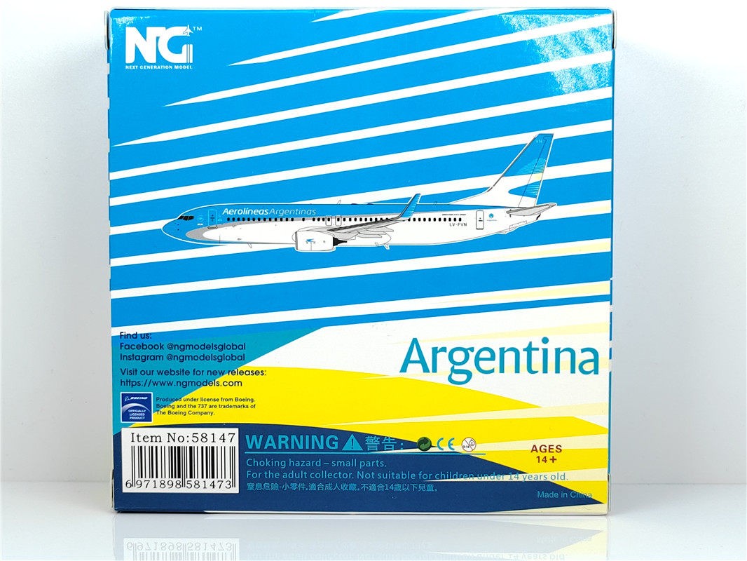 1:400 NG Models Aerolineas Argentinas B737-800 Airplane Diecast Aircraft Model
