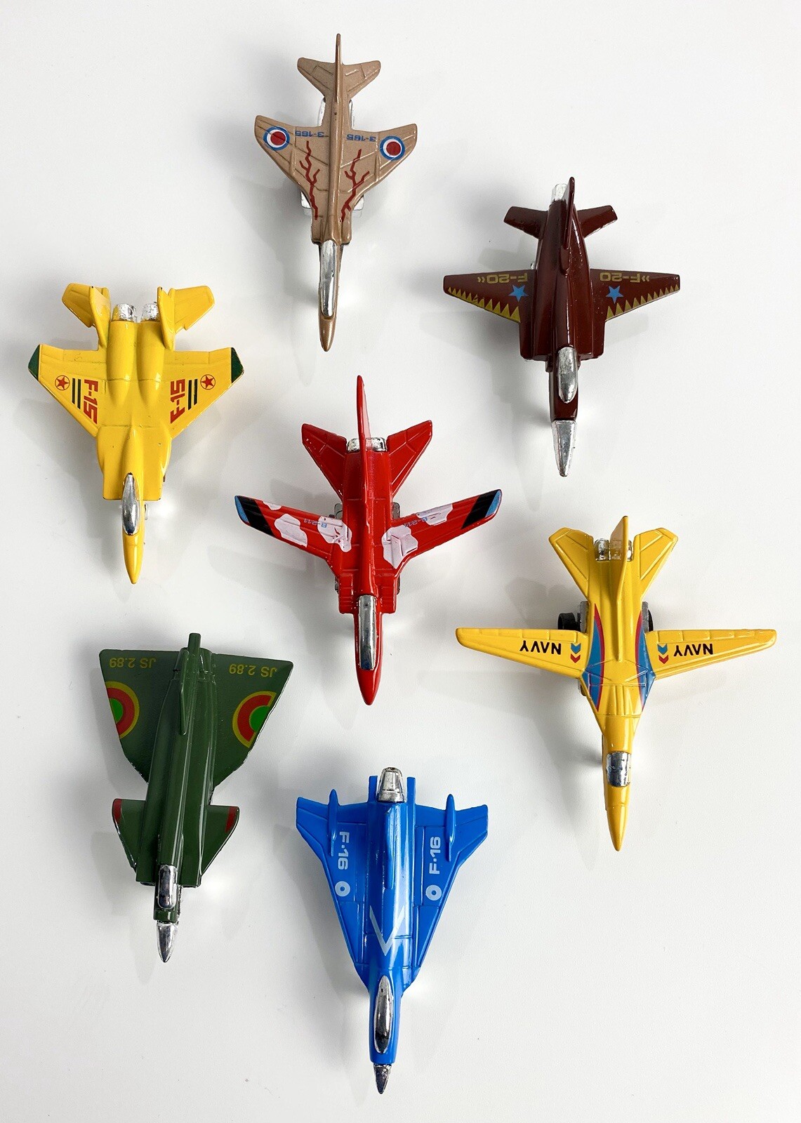 Die Cast Set Of Seven Jet Planes In Great Condition