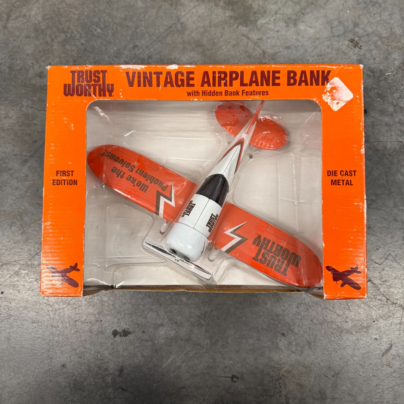 Vintage Trustworthy Liberty Classics First Edition Die Cast Metal Airplane Bank