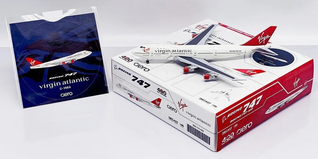 JC WINGS VIRGIN ATLANTIC B747-100 WITH STICKER 1:400 BB4-741-006 IN STOCK
