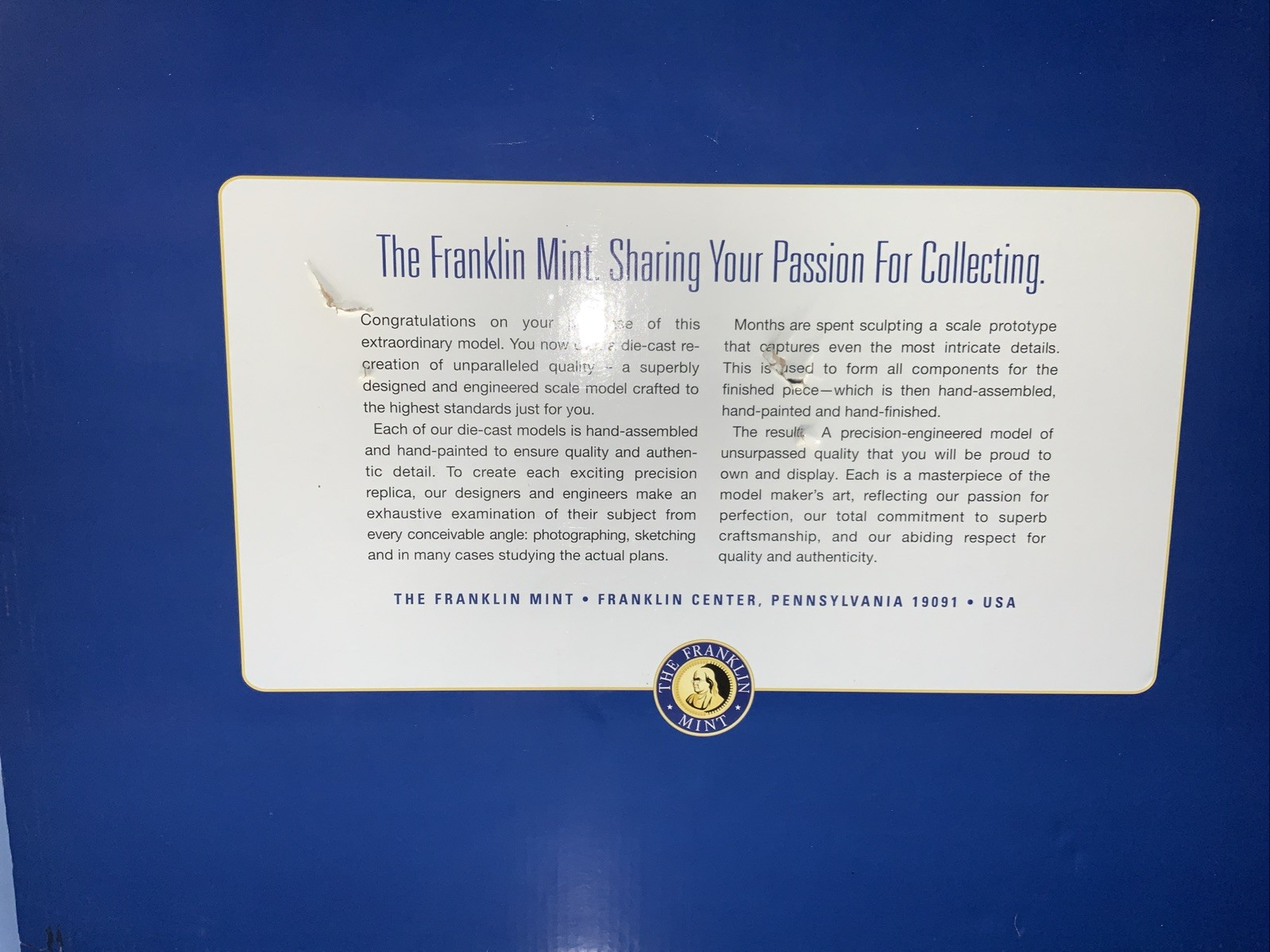 Franklin Mint Armour Collection A10 WARTHOG USAF AIR FORCE B11 B921