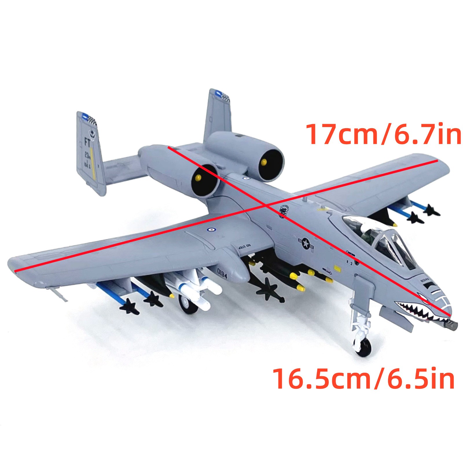 16.5cm 1/100 US A-10A Attack Plane Finished Static Alloy Model Airplane