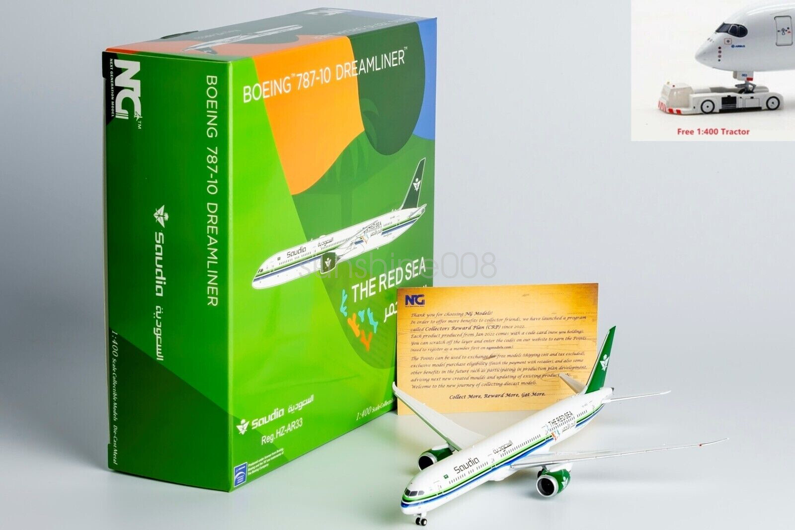 1:400 NG Models NG56027 Saudia B787-10 HZ-AR33 “The Red Sea”+Free Tractor