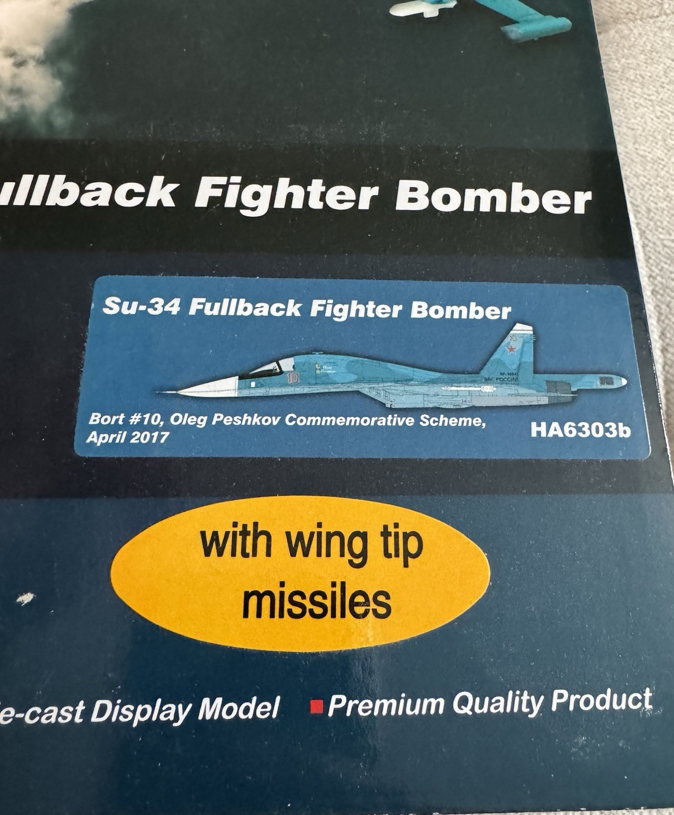 HOBBY MASTER 1:72 SUKHOI SU-34 FULLBACK, Red 10 Commemorative Scheme.