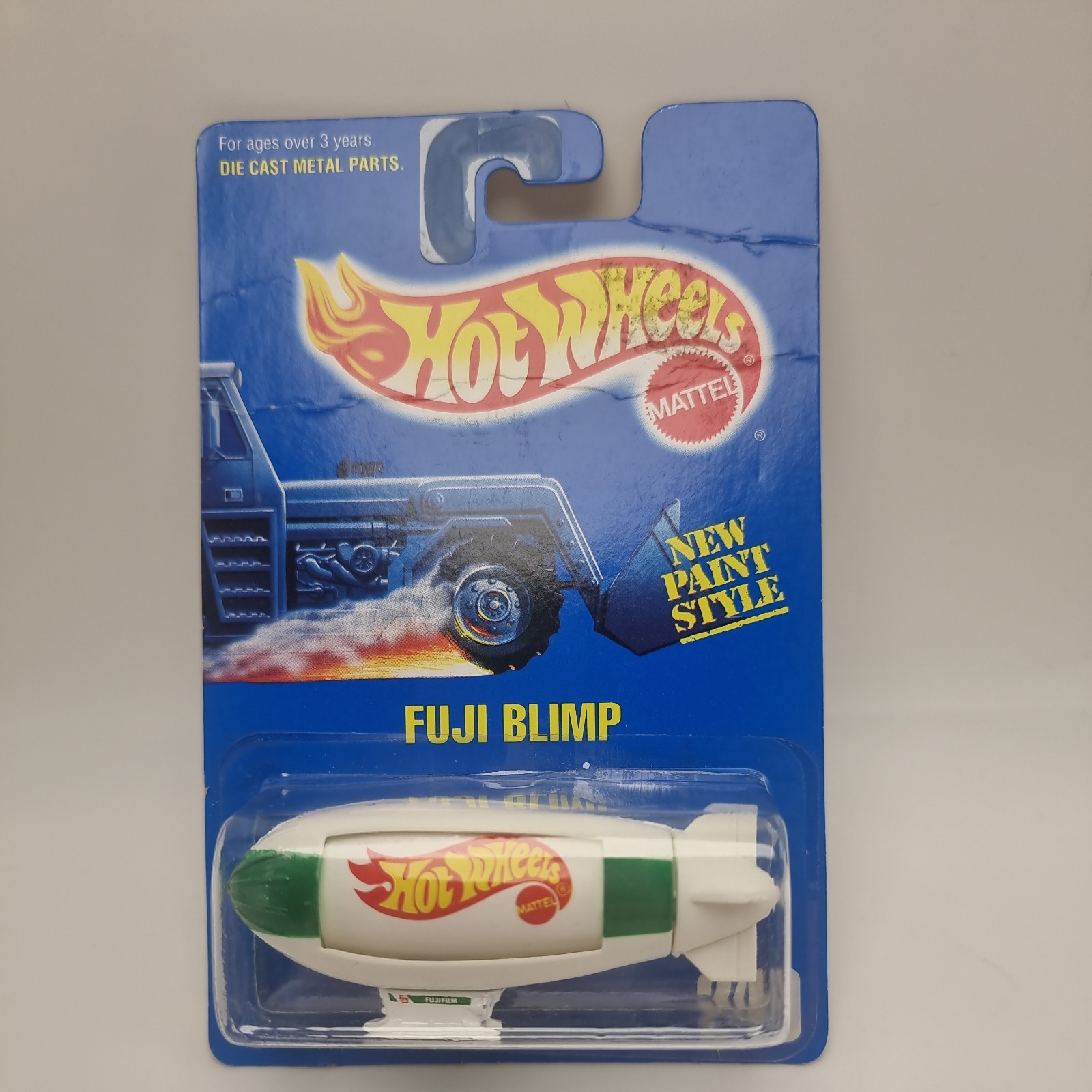 Very Rare Vintage 1991 Mattel Hot Wheels Fuji Blimp Long Card V Good Condition