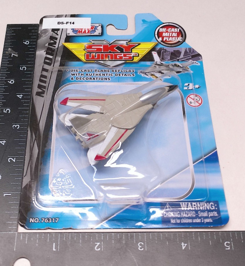 Military Fighter Jet Plane Diecast Sky Wings MotorMax DS-F14 76317 NEW Old Stock