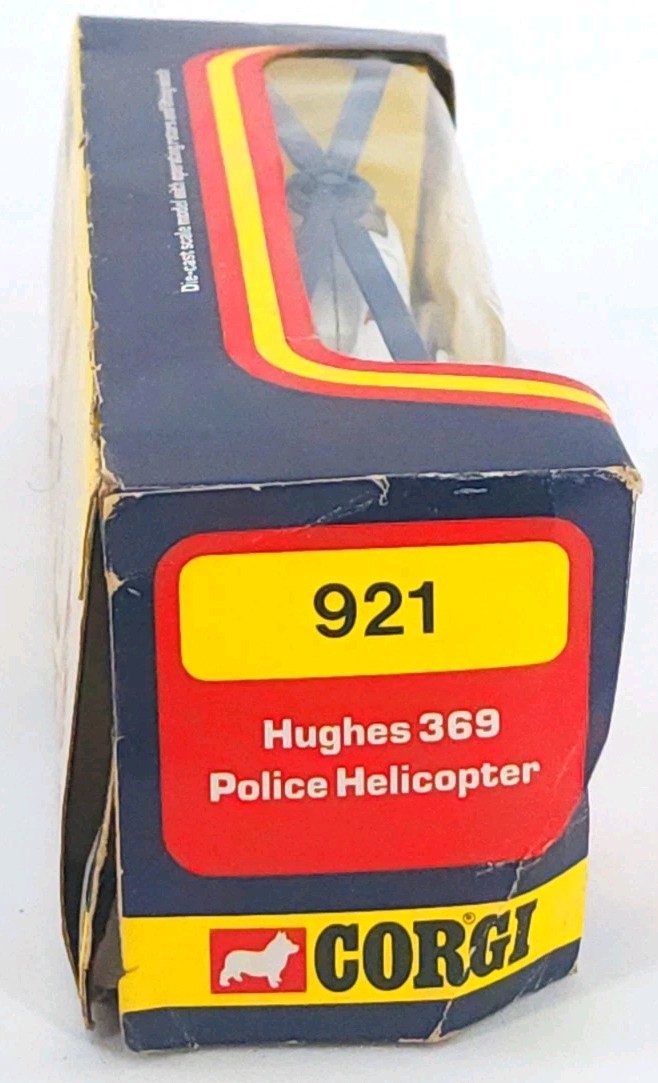 Vintage Diecast Corgi Hughes 369 Police Helicopter No. 921 With Box