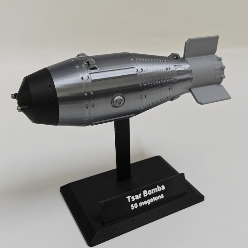 3D Printed 14cm 1:58 Soviet Union Tsar Bomba Big Ivan Military Model Collection