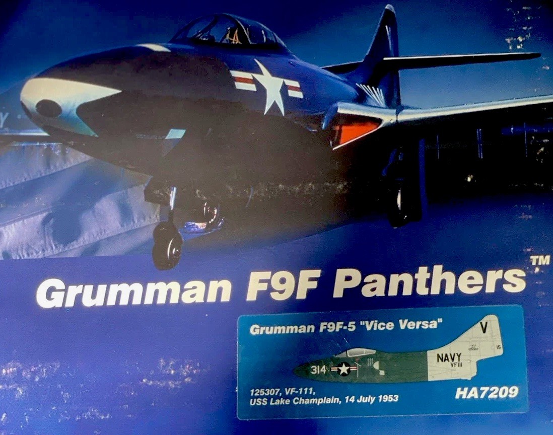 Hobby Master HA7209 F9F5 Panther USN Sundowners ‘Vice Versa’ USS Champlain 1953