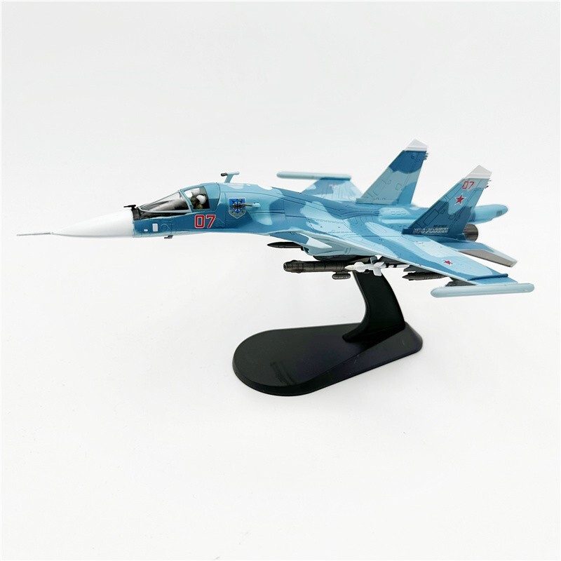 Russian air force Su-34 Fullback Fighter 1/100 Diecast Aircraft Jet Model