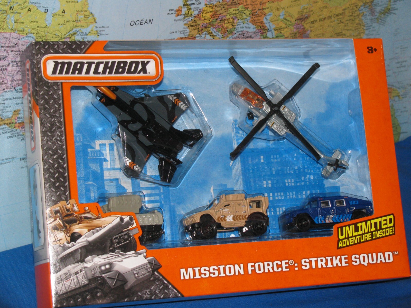 MATCHBOX MISSION FORCE STRIKE SQUAD BOEING F-15 EAGLE AH 64 APACHE HUMVEE 5PACK