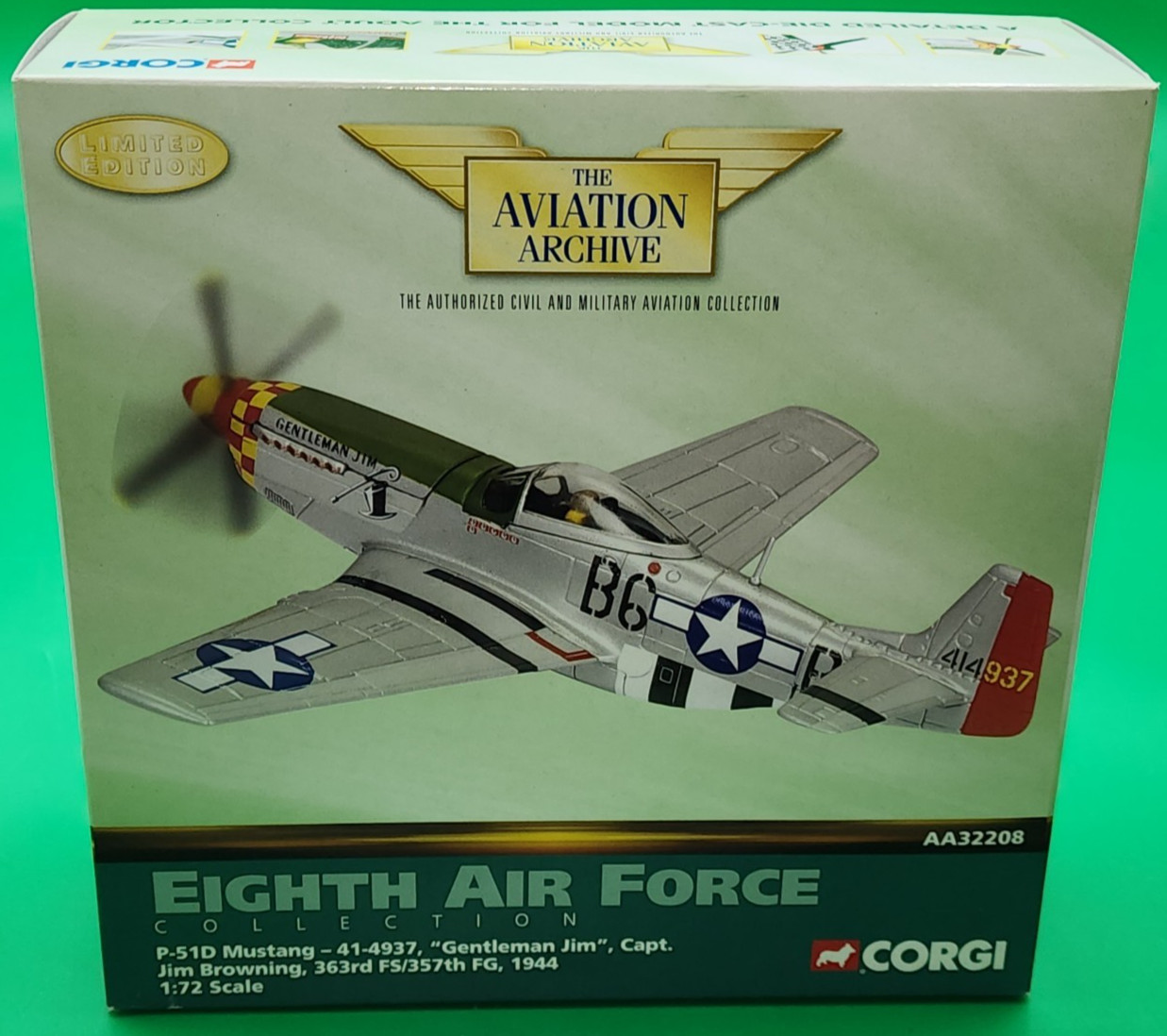 Corgi 1/72 P-51D Mustang 41-4937 Gentleman Jim #AA32208 1944