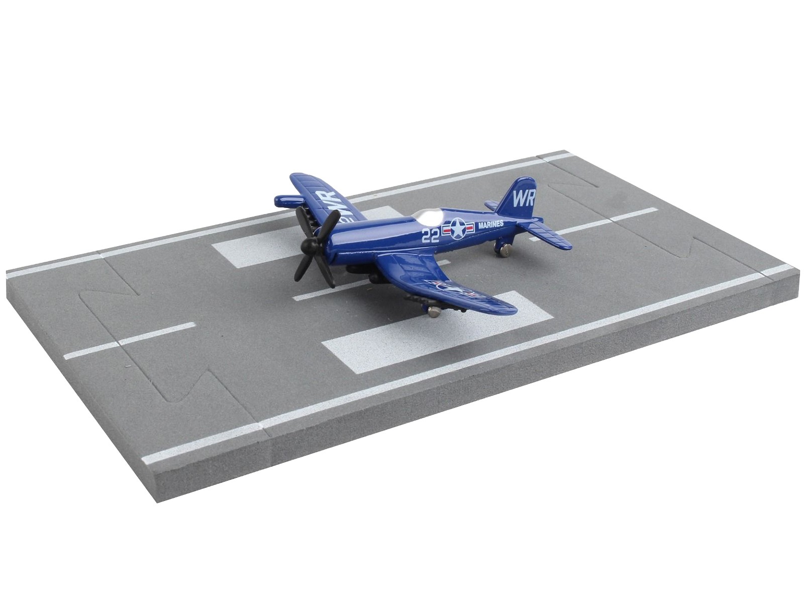 Vought F4U Corsair Fighter Aircraft Blue with Runway Section
