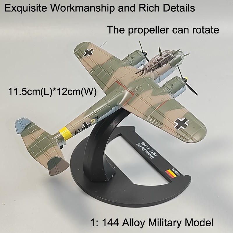 1:144 WW2 Luftwaffe Dornier Do 17Z Bomber Model Diecast Military Collection Gift