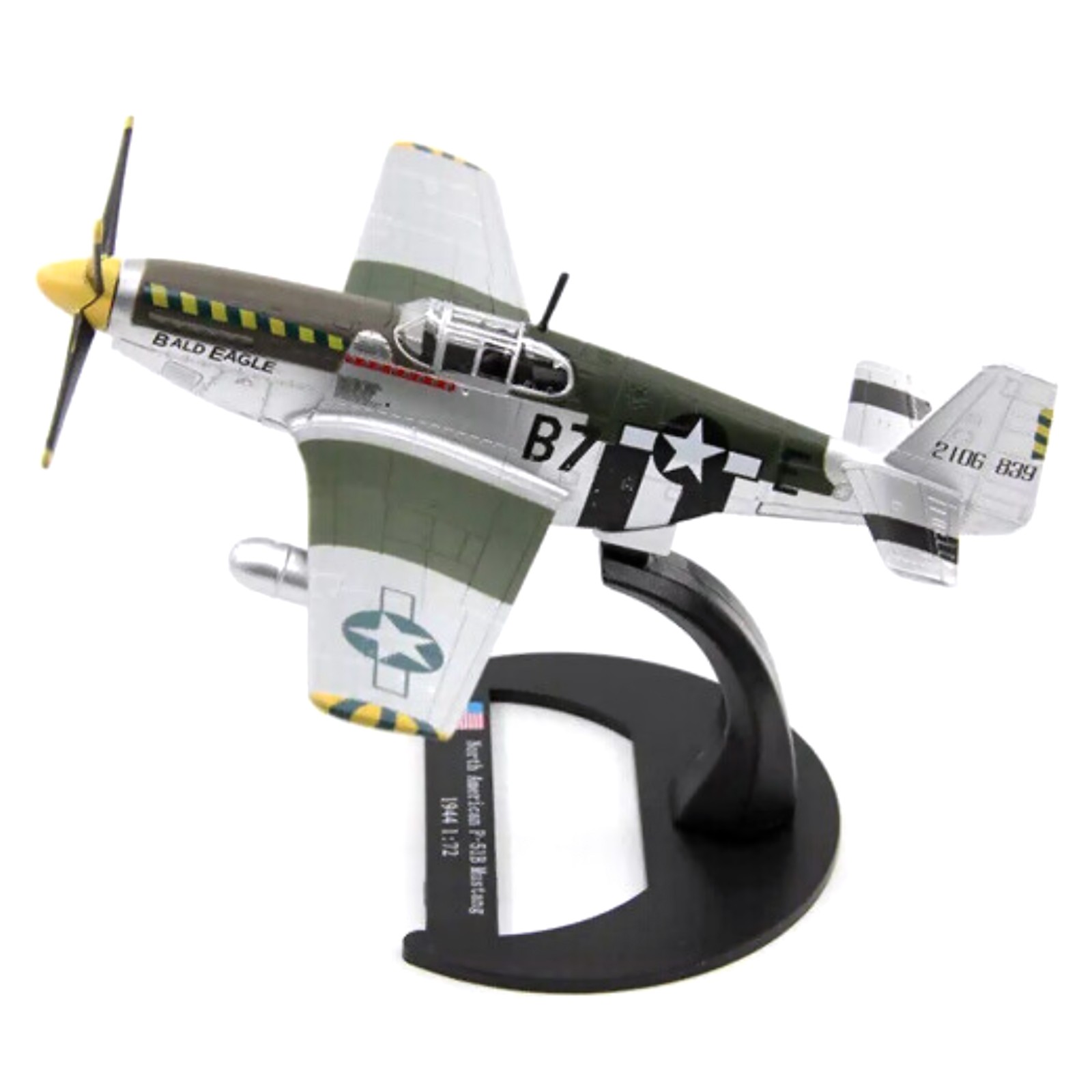 14cm Diecast Alloy 1/72 WWII North American P-51B Mustang Fighter Model Gift