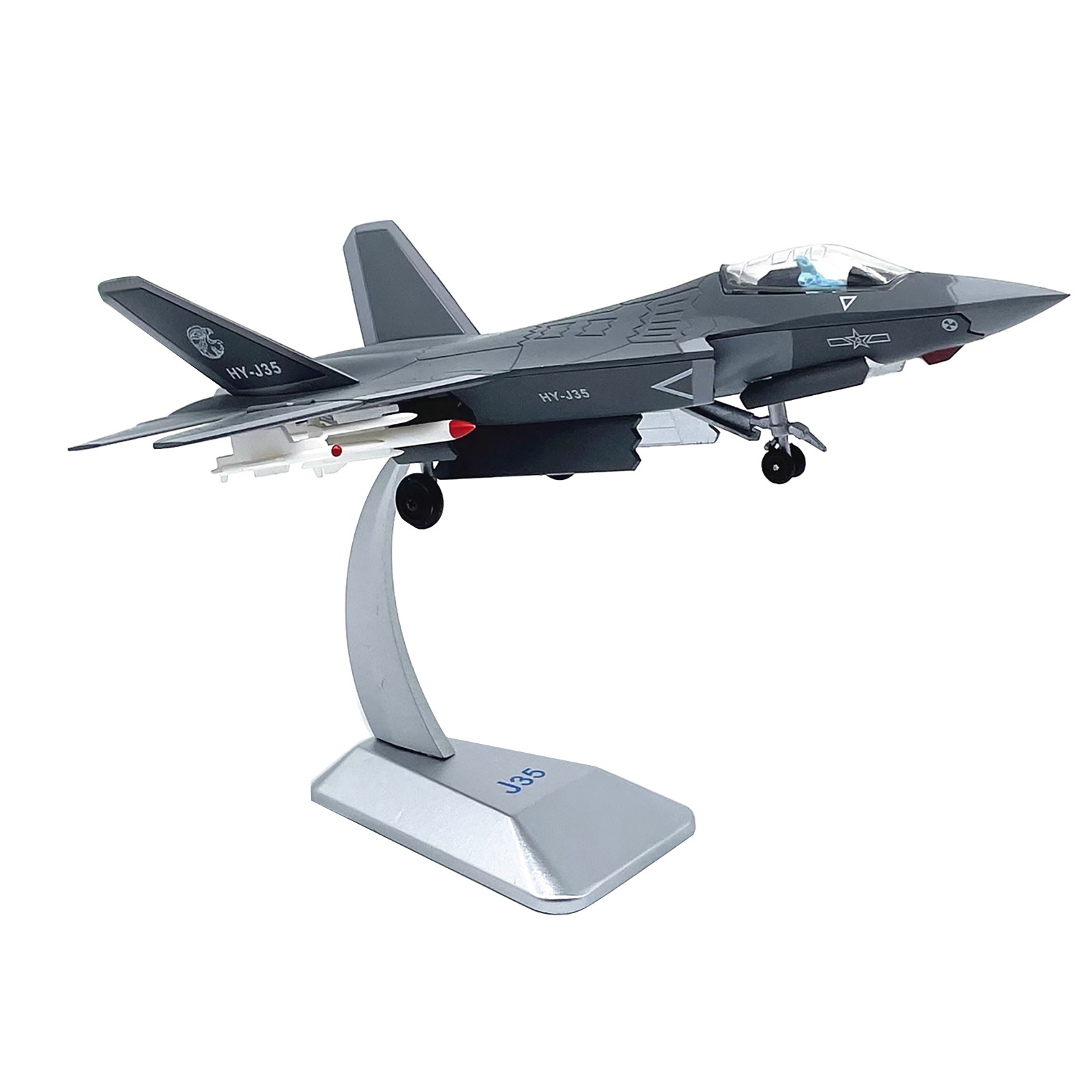 17.4cm 1/100 China Air Force J-35 Fighter Alloy Model Restore Original Airplane