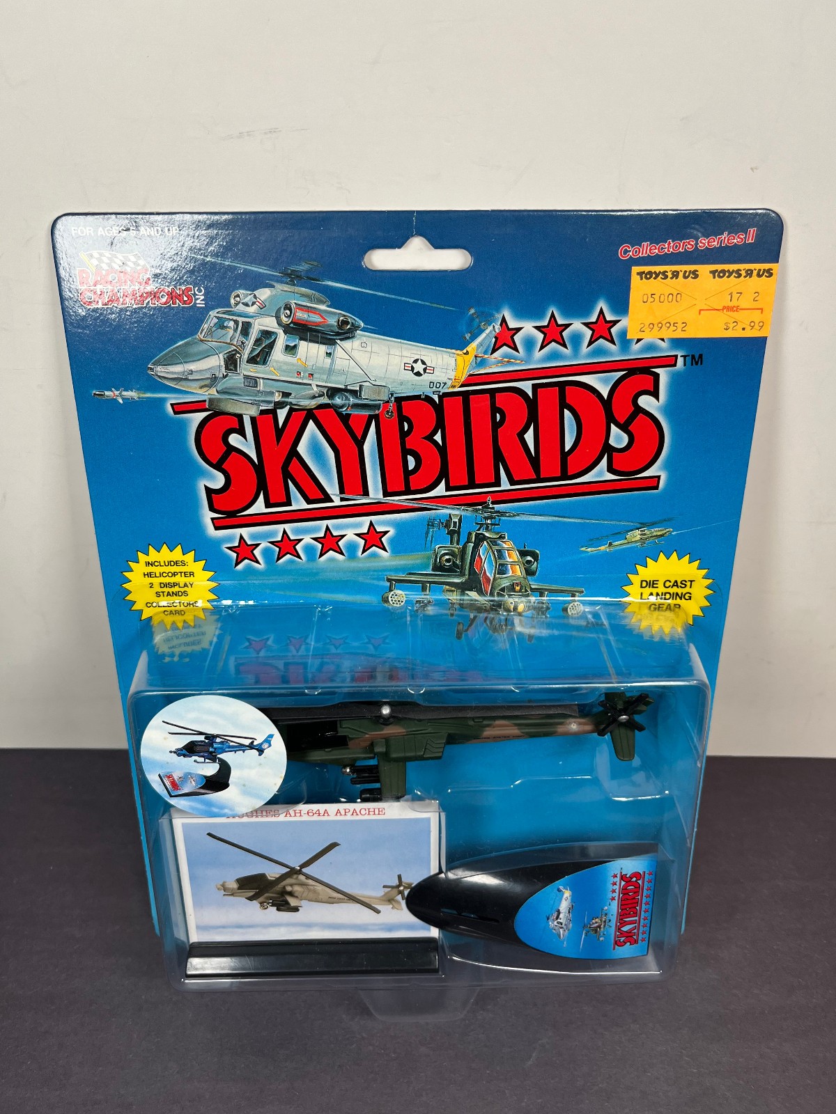 Racing Champions Skybirds HUGHES AH-64A APACHE Helicopter Die-cast