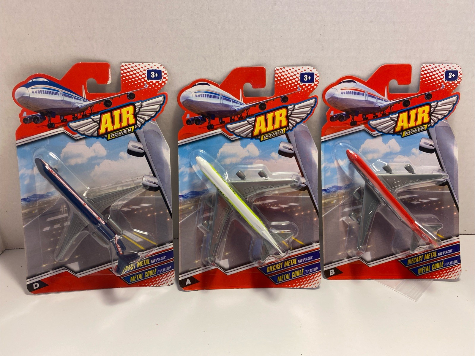 Lot of 3 Vintage Air Power Diecast/Plastic Passenger Jets 2 Global Link & 1 VAV