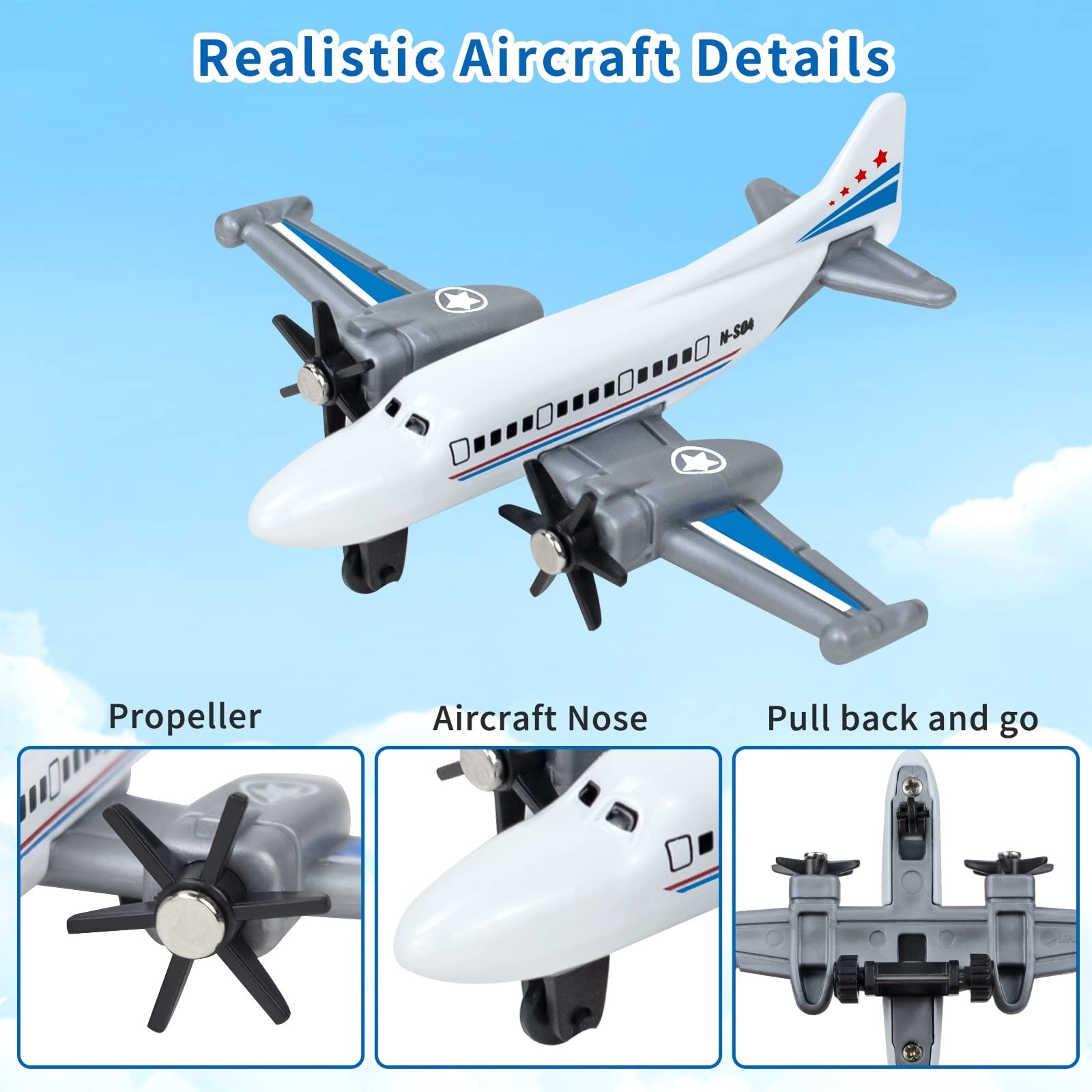 15PCS Diecast Airplane Toys for Kids, Alloy Model Planes, Party Favors & Gifts