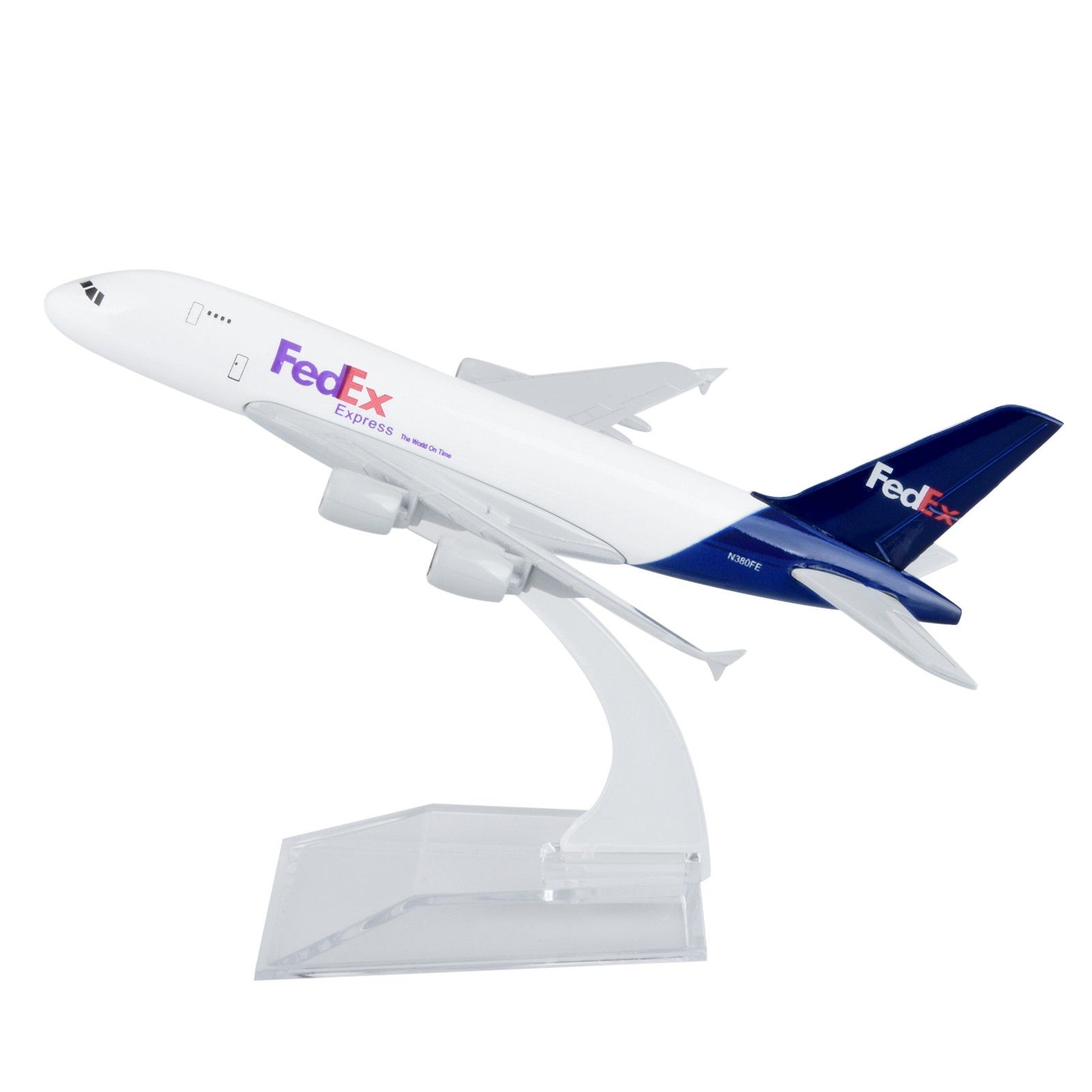 1/400 for Federal Express A380 Airplane Model Diecast Transportation Plane Scene