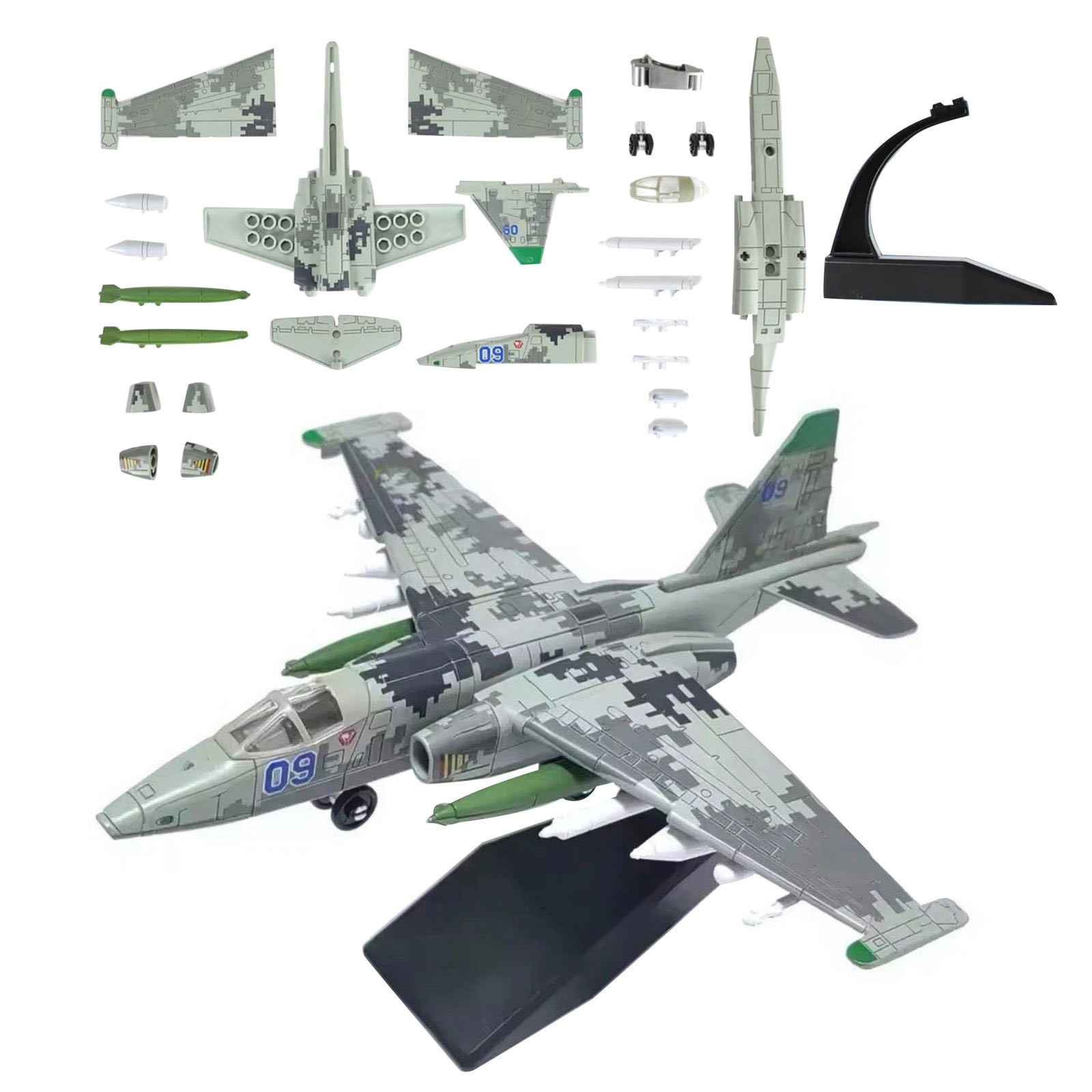 1/72 Sukhoi SU-25 Frogfoot Attack Aircraft Assembly Model with Stand Kit