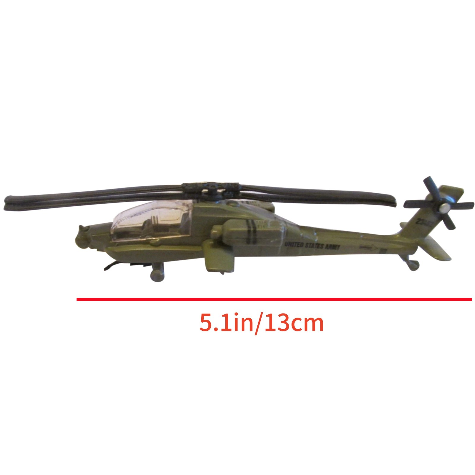 1:130 Scale AH-64 Apache Helicopter Diecast Model United States Army Aircraft