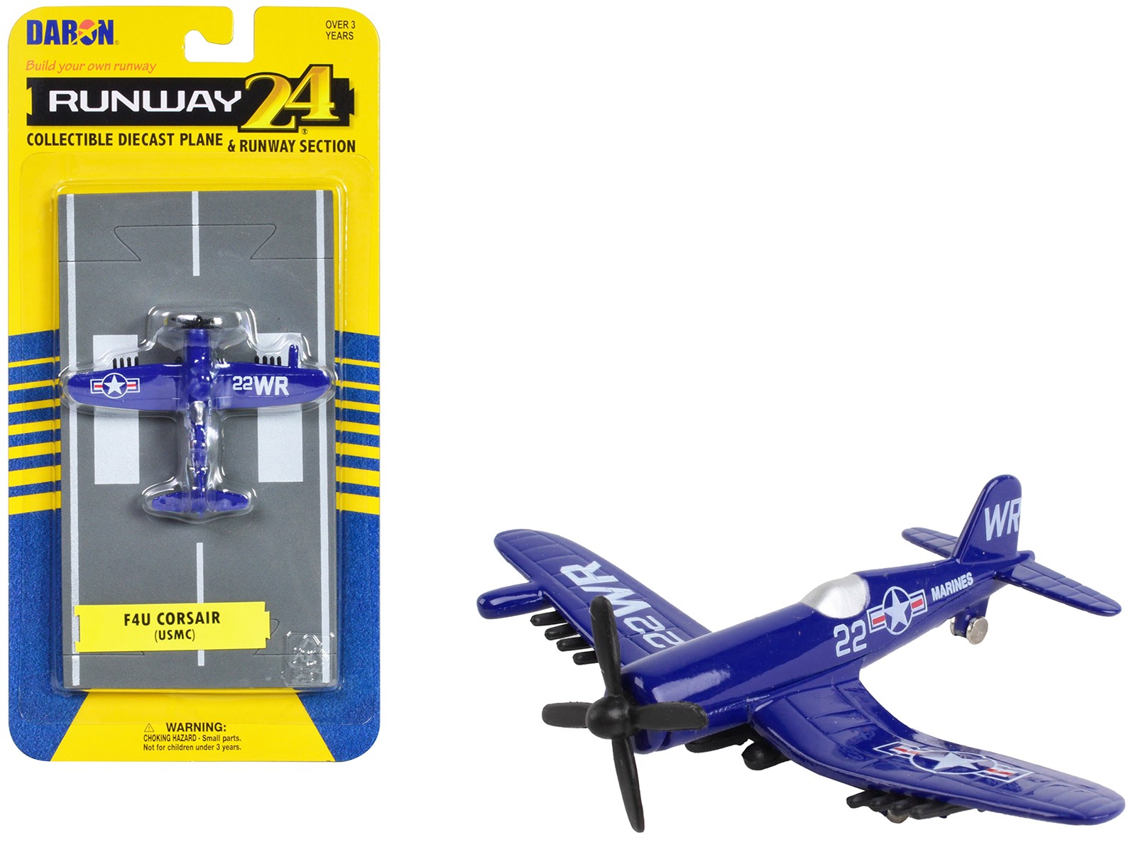 Vought F4U Corsair Fighter Aircraft Blue with Runway Section