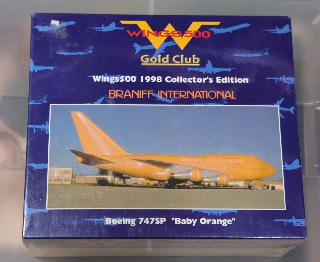 Herpa Gold Club Braniff International Airlines Boeing 747 SP “Baby Orange” New